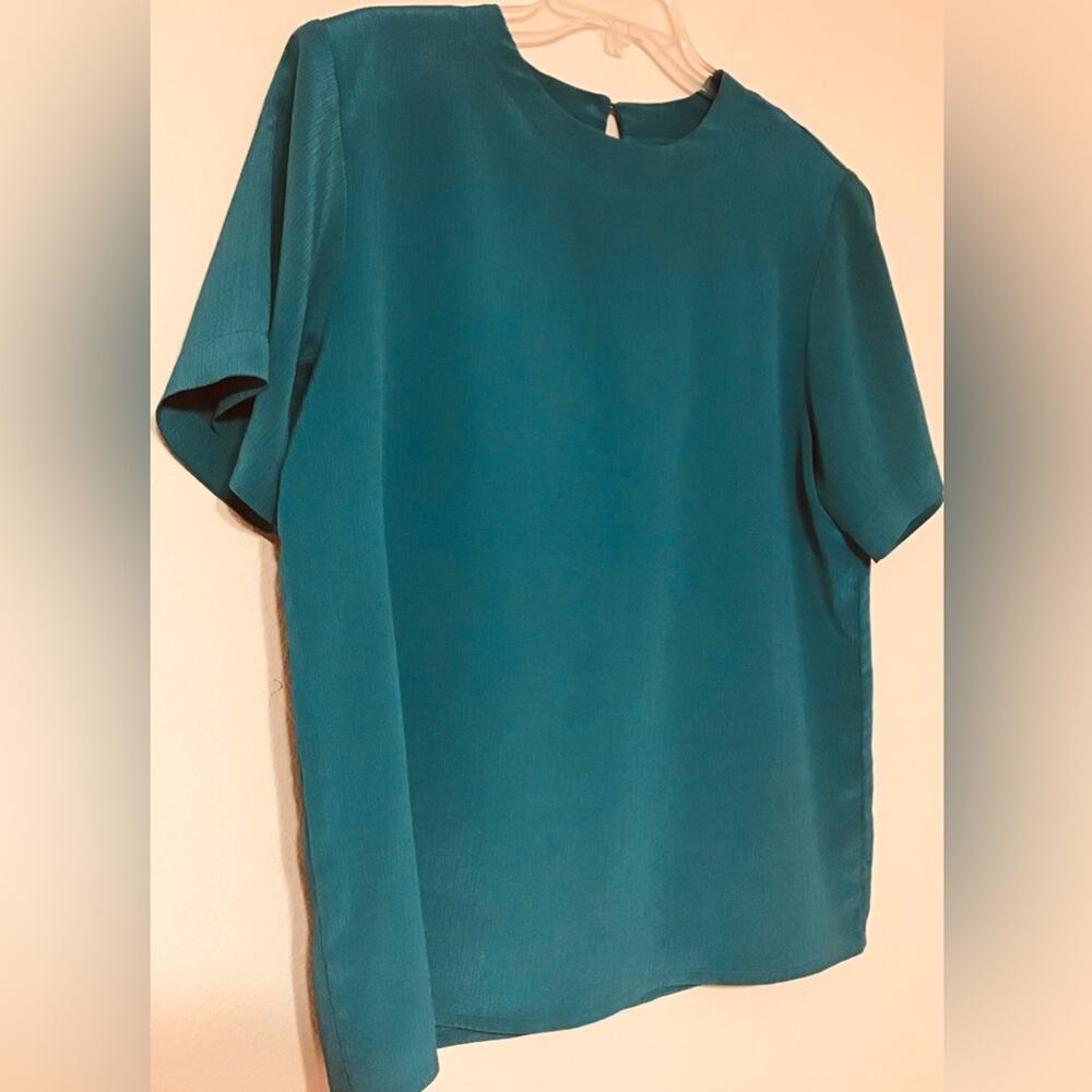 Vintage Hill Archer turquoise blouse size 12